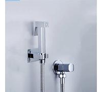Bidet Faucet, Single Cold Handheld Toilet Bidet Sprayer Douche Kit Chrome Hand Held Shower Faucet(A SET)