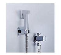 Bidet Faucet, Single Cold Handheld Toilet Bidet Sprayer Douche Kit Chrome Hand Held Shower Faucet(B SET)