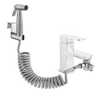 Bidet Shower Kit, Stainless Steel Bidet Hand Shower for Bidet Toilet Shower with 2 Way Shower Diverter, 1.5m Spring Hose and Hand Shower Holder