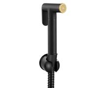 Bidet Shower Sprayer Black Hand Held for Toilet for Set with Hose Brass No Drilling Cold Water Cloth Diaper Kit