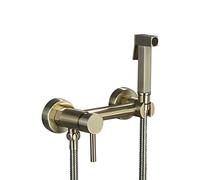 Bidet Spray Set, Brass Brushed Gold Bidet hot and Cold Water Set Toilet Spray Gun Ass Flusher Nozzle Set, Hand Blender Valve Jet Pres Set Shower Head with Pressure,B (Gold，Golden-B