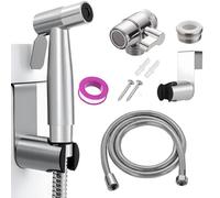 Bidet Spray, Stainless Steel Toilet Douche Shower Spray with 2 Way Faucet Diverte, 1.5m Shower Hose, Toilet Bidet Shattaf Sprayer for Personal Hygiene Bathroom Cleaning