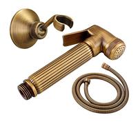 Bidet Sprayer Faucet Set with Cold Water Brass Handheld Toilet Bidet Attachment Pressure Sprayer Wall Mount Single Handle Bidet Spray Set for Personal Hygiene,Antique （Antique