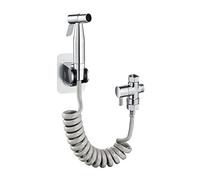 Bidet Sprayer for Toilet, Handheld for Toilet-Adjustable Water Pressure Control Attachment kit Spray Gun Set 2M Telescopic Hose for Toilet,Chrome(Brushed)