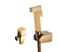 Bidet Sprayer for Toilet Hot and Cold Water, Matte Black Bidet Shower Wall Mounted Bidet Taps Kit Bidet Faucet for Bathroom Shower Head Self Cleaning Hand Sprayer Set,B Good (Gold LWX