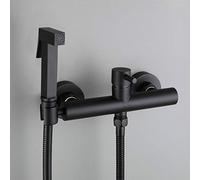 Bidet Sprayer for Toilet Hot and Cold Water, Matte Black Bidet Shower Wall Mounted Bidet Taps Kit Bidet Faucet for Bathroom Shower Head Self Cleaning Hand Sprayer Set,C Good LWX