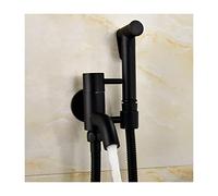 Bidet Sprayer for Toilet, Matte Black Brass Hot and Cold Water Bidet Sprayer Cloth Diaper Bidet Toilet Sprayer