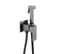 Bidet Sprayer for Toilet, Wall Mount Handheld Hot and Cold Water Faucet Brass Bathroom Attachment Single Handle Strong Pressure Cloth Diaper Sprayer,Chrome (Gray)