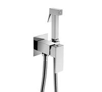 Bidet Sprayer for Toilet, Wall Mount Handheld Hot and Cold Water Faucet Brass Bathroom Attachment Single Handle Strong Pressure Cloth Diaper Sprayer,Chrome (Chrome)