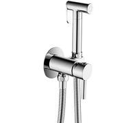 Bidet Sprayer for Toilet, Wall Mounted Hot and Cold Bidet Faucet, Handheld Cloth Diaper Sprayer Kit,Gunmetal Gray,Chrome