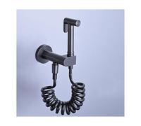 Bidet Sprayer Kit for Toilet with Hot and Cold Water, Wall Mounted Brass Attachment Set for Feminine Wash (Grey)
