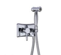 Bidet Sprayer with Cold and Hot Water Brass Portable Cloth Diaper Washer Shower Set Wall Mounted Bathroom Tap for Personal Hygiene, Pet Bath,Brushed Gold(Cromo)