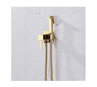 Bidet Sprayer with Cold and Hot Water Brass Portable Cloth Diaper Washer Shower Sprayer Set Wall Mounted Single Hole Bathroom Shower Bidet Tap for Toilet Cleaning, Personal Hygiene,Rose Gold （Gold B