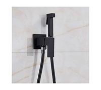 Bidet Sprayer with Cold and Hot Water Brass Portable Cloth Diaper Washer Shower Sprayer Set Wall Mounted Single Hole Bathroom Shower Bidet Tap for Toilet Cleaning, Personal Hygiene,Rose Gold （Black