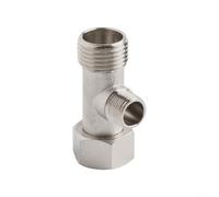 Bidet T Shaped Adapter Constructed from Brass with 7/8 inch 3/8 inch and 1/2 inch Thread Interfaces for Standard Pipe Fittings (1/2)