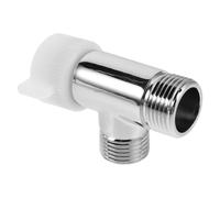Bidet T Valve Adapter 7/8x7/8x1/2 Three Way Water Connector | Silver Metal and Plastic Build, Right Angle Design, Single Inlet Dual Outlet, for Toilets and Tight Spaces