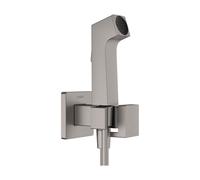 Bidet Tap Hansgrohe Bidette 1jet E EcoSmart+ cold water hand shower with holder and 125 cm hose, square Brushed Black Chrome 29231340