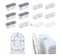 Bidet Toilet Seat Bumpers, Toilet Lid Bumper with 2 Height Choose, Strong Self Adhesive Universal Bidet Bumpers, 5 for Toilet Lid, 2 for Toilet Tank (Peanut, White/Grey)