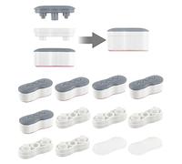 Bidet Toilet Seat Bumpers, Universal Toilet Seat Buffer,Toilet Lid Bumpers with 2 Heights Adjustment,Bidet Bumpers with Strong Self Adhesive(7 PCS, Grey/White, Clear)
