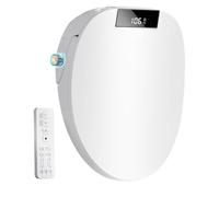 Bidet Toilet Seat with Remote Control, Heated, Instant Warm Water, Air Dryer, Rear Feminine and Oscill(Round)
