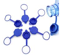 BIDEX 6 Pack Silicone Water Jug Caps for 3 & 5 Gallon Bottles - Reusable Non-Spill Lids, Leak-Proof Water Bottle Caps for 55mm Opening - Upgrade Replacement for 2-5 Gallon Jugs