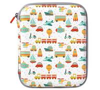 Bidgutory Case Holder for Yoto Card, Portable Audiobook Card Folder Carrier Storage Organizer with Zipper Strap, Jolly Vehicles Design, 80-Pocket