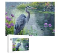 Biding Time Great Blue Heron Jigsaw Puzzles for Adult Family Activities Games Home Decor Puzzle 300 PCS