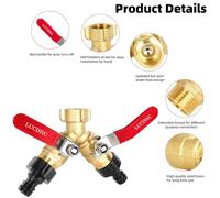 Bidirectional Bronze Garden Hose Link Highlighting Large Handle and Extra Washers for Easy Installation and Upgraded Stream Standard Hose Y Link