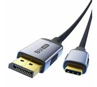 Bidirectional USB-C to DisplayPort 1.4 Cable 8K@60Hz 4K@240Hz, 10FT/3M DP to USB C Thunderbolt 4 Cord,Aluminum Case Nylon Braided, Compatible with iPhone 16 Pro Max, MacBook Pro/Air, iPad(10FT/3M)