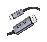 Bidirectional USB C to DisplayPort 2.1 Cable 16K 8K@120Hz 4K@240Hz, 80Gbps, UHBR20, HDR, DisplayPort to USB C Cable for MacBook, iPhone 17/16, iPad Pro, HP, Dell, Lenovo, RTX 5090/5080/4090/4080 (2m)
