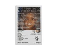 BIDNSNHKJ American Dream by 21 Savage Room Decoration Poster Print Wall Art Decoration Canvas Poster Aesthetic Poster for Bedroom Living Room Wall12x18inch(30x45cm) Unframe-style