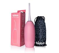 BIDOO Universal Portable Bidet Bottle with Soft Silicone Nozzle, Leak Proof Cap & Nylon Pouch - Compact Reusable Hygiene Hand Bidet for Travel, Elder Ease, New Moms & Pre/Post Intimacy - Pink Salt