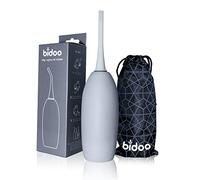 BIDOO Universal Portable Bidet Bottle with Soft Silicone Nozzle, Leak-Proof Cap & Nylon Pouch - Compact Reusable Hygiene Hand Bidet for Travel, Elder Ease, New Moms & Pre/Post-Intimacy - Pebble