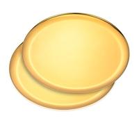Bidponds 2 Pcs Gold Round Stainless Steel Multi-Purpose Tray, 11.02 inch, Diameter 28cm, Jewelry Cosmetics Organizer, Tea/Fruit Storage Tray