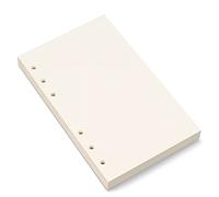 Bidponds A6 Blank Paper,Refill Paper, 6 Holes Pouched Loose Leaf Paper for A6 Personal Binder Planner, 80 Sheets/160 Blank Pages, 4.1 x 6.6 inches, Beige (1)