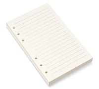 Bidponds A6 Lined Paper Refill, 6 Holes Refill Paper for A6 Personal Organiser 6 Ring Binder, 80 Sheets,10.5 x 16.9cm, Beige (1)