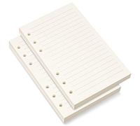 Bidponds A6 Refill Paper, 6 Holes Lined Paper for A6 Personal Binder Planner, 8mm Ruled Loose Leaf, 80 Sheets/160 Lined Pages, 4.1 x 6.6 inches,Beige (2)