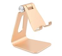 Bidponds Phone Stand,Adjustable Cell Phone Stand for Desk,Aluminum Alloy Cell Phone Cradle Cell Phone Holder for Desk, Gold