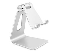 Bidponds Phone Stand,Adjustable Cell Phone Stand for Desk,Aluminum Alloy Cell Phone Cradle Cell Phone Holder for Desk,Silver