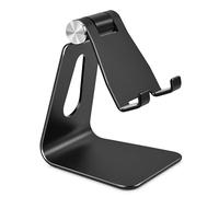Bidponds Phone Stand,Adjustable Cell Phone Stand for Desk,Aluminum Alloy Cell Phone Cradle Cell Phone Holder for Desk,Black