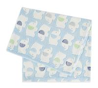 BIECO Baby Blanket Boys Blue Elephants | Soft Cuddle Blanket | Baby Throw | Cot | Pram | Comforter | Fleece | Pillow 75x90 cm