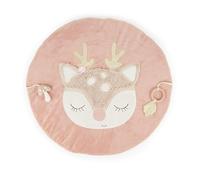 BIECO Baby Play Mat Deer | Ella Deer Baby Blanket | Round Padded Playmat for Play Gym | Padded Mat for Babies, Wooden Blanket Floor, 70x70cm