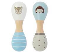 Bieco | Baby Rattle - Forest Animals | Set of 2 | 19 cm | Baby Maracas | Rattle Toys for Babies 0-6 Months | Montessori Baby Toys 0-6 Months | Baby rattles Wooden Maracas Baby Wooden rattles for Baby