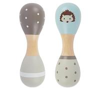 Bieco | Baby Rattle - Hedgehog | Set of 2 | 19 cm | Baby Maracas | Rattle Toys for Babies 0-6 Months | Montessori Baby Toys 0-6 Months | Baby rattles Wooden Maracas Baby Wooden rattles for Baby