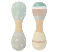 Bieco | Baby Wooden Maracas - Stardust | Set of 2 | 19 cm | Montessori Rattle Toys for 0-6 Months