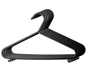 Bieco Children's Clothes Hangers 8-Pack Black | Length approx. 30 cm | Baby Hangers | Plastic Clothes Kids Baby | Wardrobe Organiser |