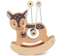 BIECO Deer Bead Maze with Rocker | Baby Activity Toy for 1 Year Olds | Cute Labyrinth Game in Deer Design | Soft Pastel Colours | Wooden Baby Toy | Wooden Educational