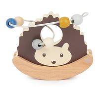 BIECO Hedgehog Bead Maze with Rocker | Baby & Toddler Wooden Toy | Skill Development Toy for 1 Year + | Cute Deer Design | Pastel Colours | Baby Wood | Learning