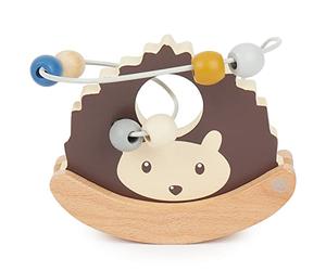 BIECO Hedgehog Bead Maze with Rocker | Baby & Toddler Wooden Toy | Skill Development Toy for 1 Year + | Cute Deer Design | Pastel Colours | Baby Wood | Learning