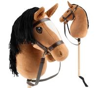 BIECO Hobby Horse Fox - Size M, with Bridle | Detachable Stick & Tail, for Show Jumping, Dressage & Play | Hobby Horses